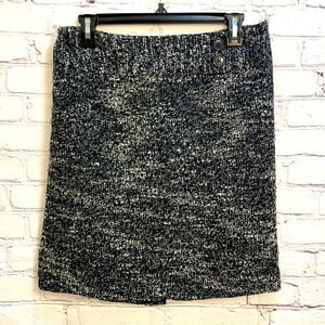 Ann Taylor Black, White and Grey Boucle Tweed Skirt - size 4